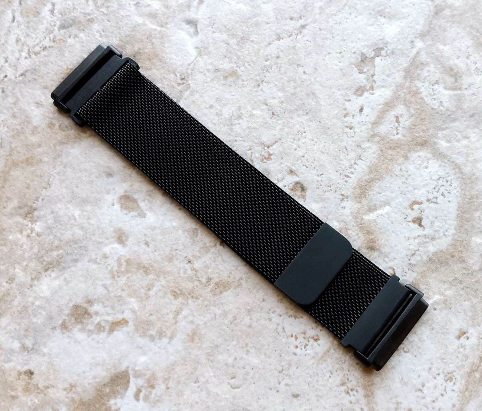 Fitbit Watch Black Band Set Crystal Bezel Bling Case Cover for Versa 2 3 4 and Sense 1 2 Smartwatches Milanese Strap Protective Bumper Frame